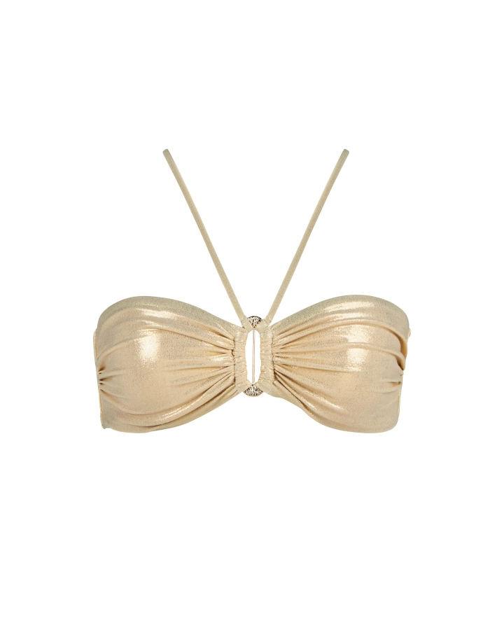 Bikini Top ohne Polsterung mit Gold Accessoire