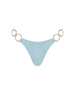 Brazilské bikini nohavičky so zlatými krúžkami a lesklým efektom