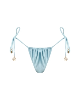 Tanga bikini nohavičky s tenkými šnúrkami a zlatým logom