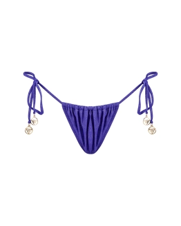 Tanga bikini alsó vékony pántokkal és arany logóval