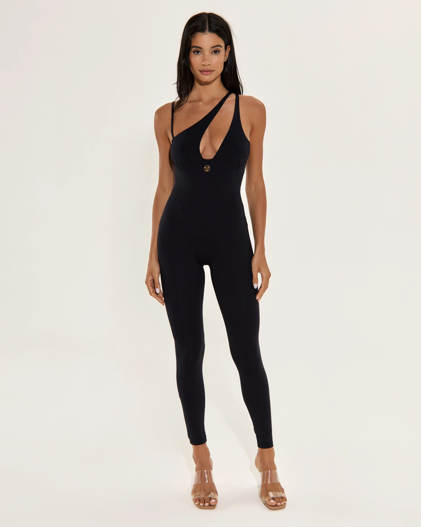 BAGEVI Tuta Intera In Latex Donna Sexy Abbigliamento Erotico Wetlook Della Biforcazione Della Zip Zip A Doppio Cursore Catsuit,Nero,3XL - Foto 3