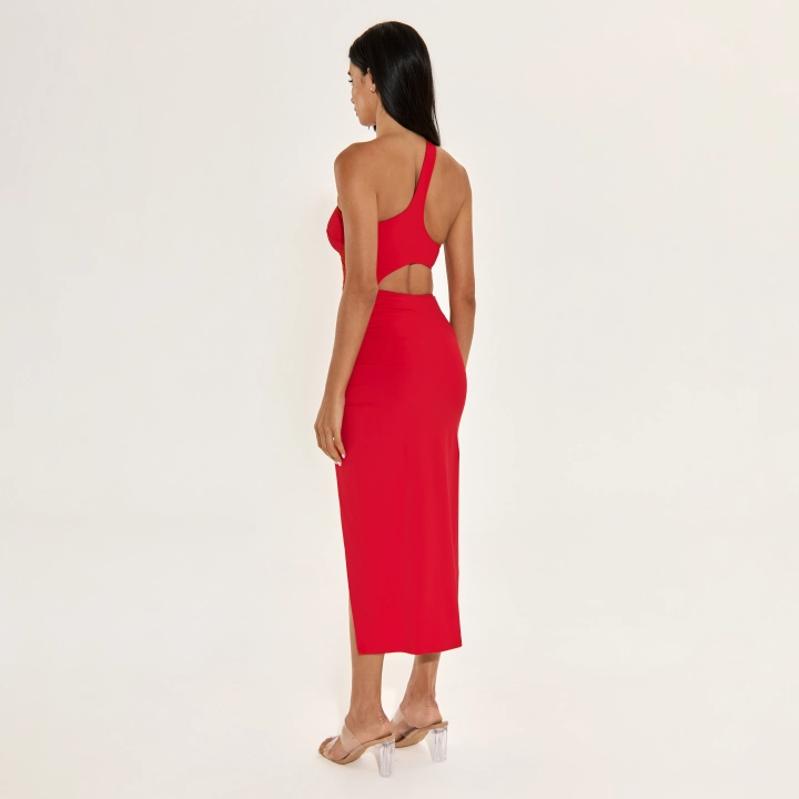 red dress birthday SAU LEE Selma Knit Cut-Out Dress, Black