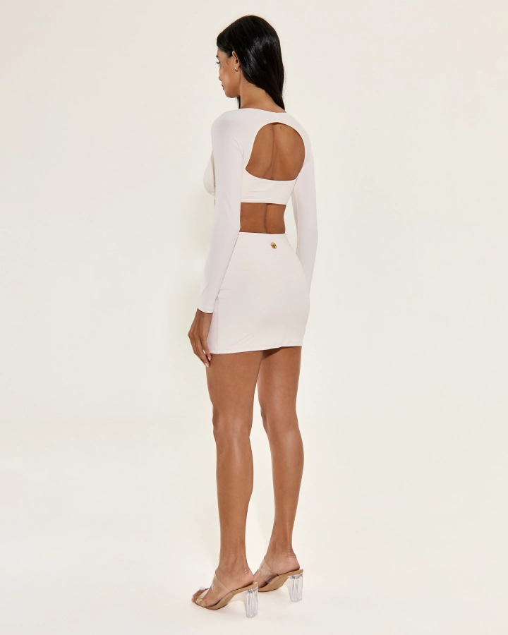 Top asymétrique dos nu à manches longues