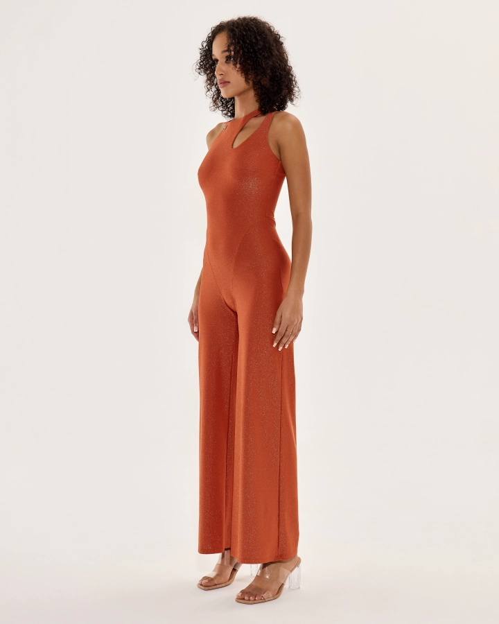 Damen Lurex Overall Trapez