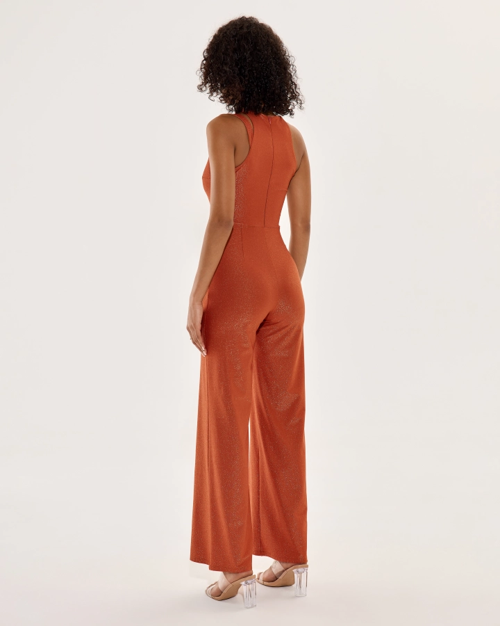 Damen Lurex Overall Trapez