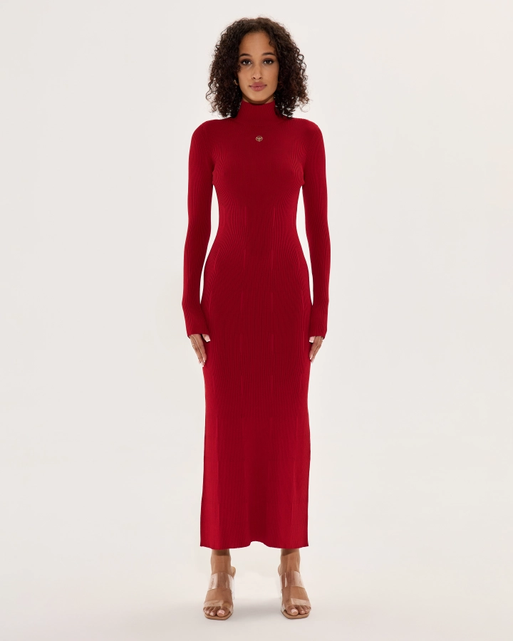 Häkelkleid mit Stehkragen