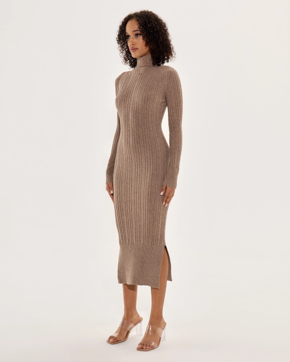 Abito Cotone Uncinetto Manica Lunga