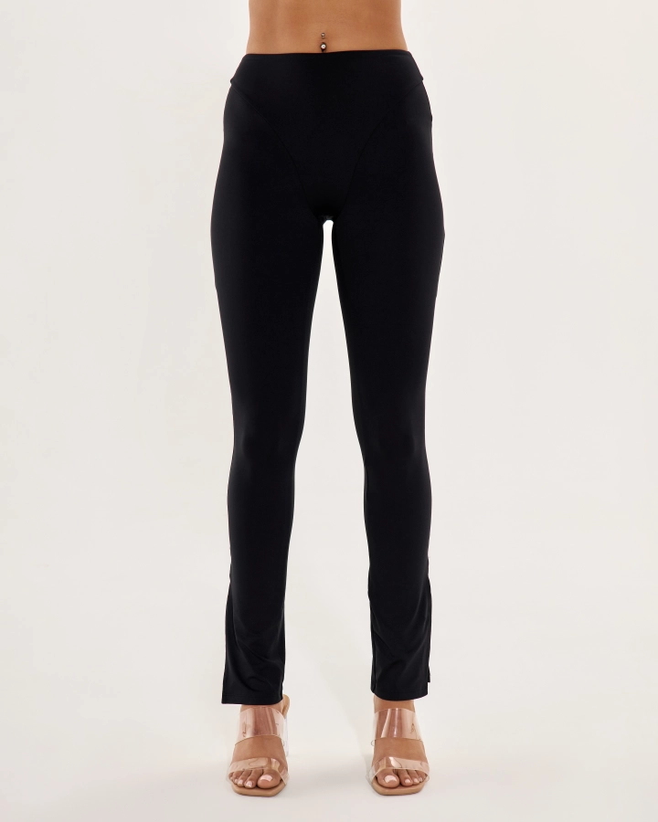Basic-Leggings mit goldenem Logo