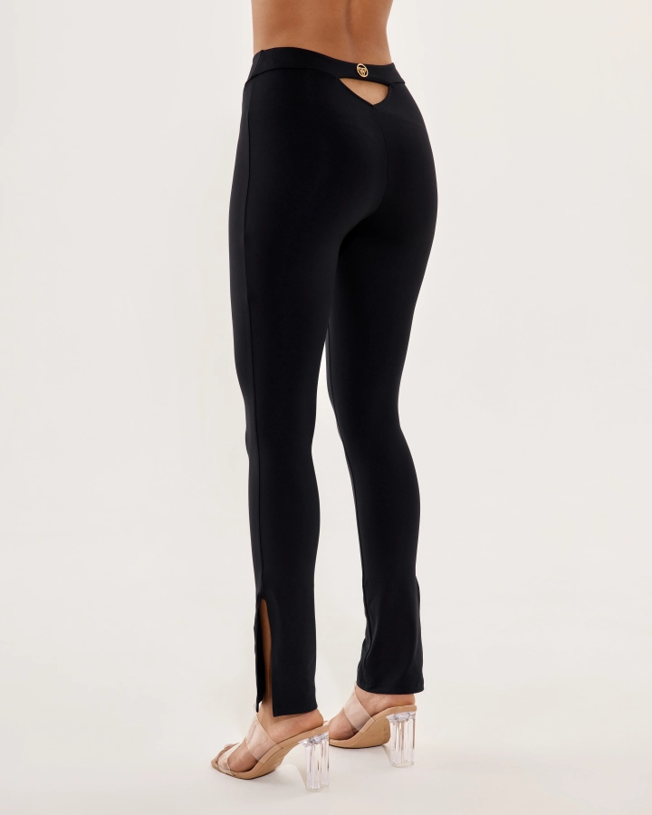 Basic-Leggings mit goldenem Logo