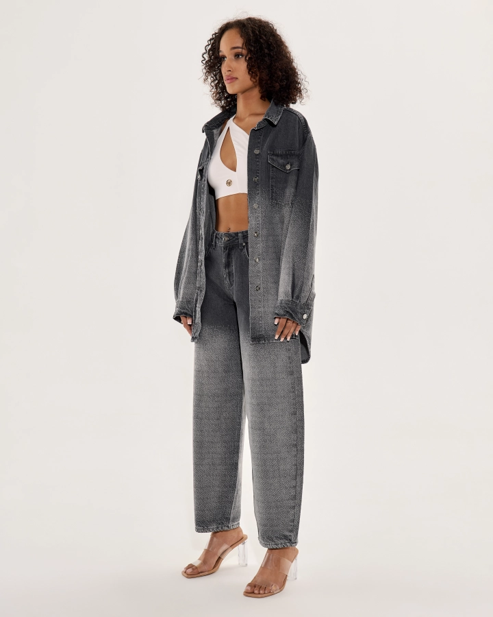 Ballon-Jeans für Damen mit flauschiger Oberfläche