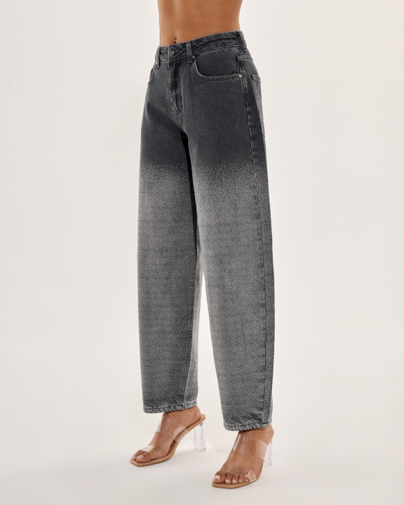 Women's Balloon Jeans with Fluffy Texture