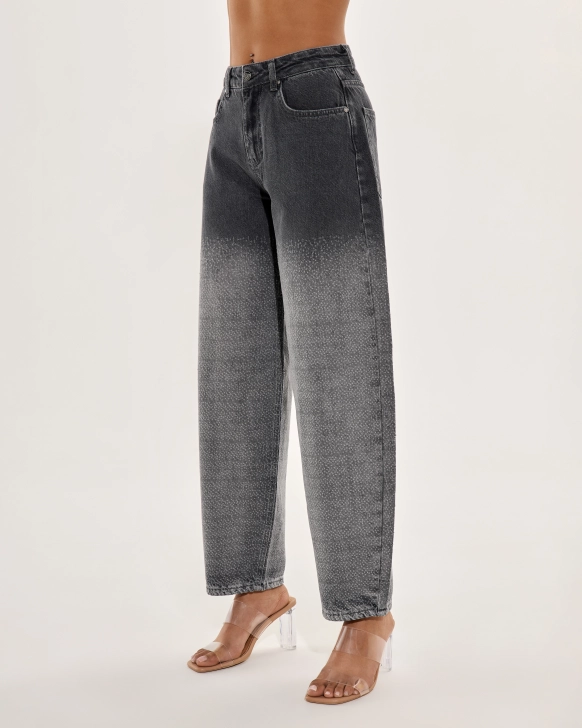 Women's Balloon Jeans with Fluffy Texture