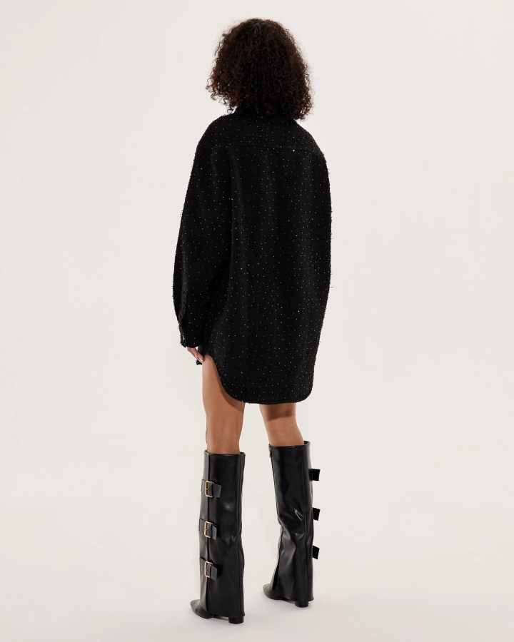 Kristályos, hosszított oversized farmering