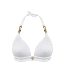 Push-up Triangle Bikini Top with Crystal Chains